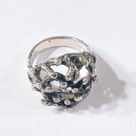 Rare Retired James Avery Tree Branch Openwork Dome Ring 925 size 6.5 - Picture 1 of 9